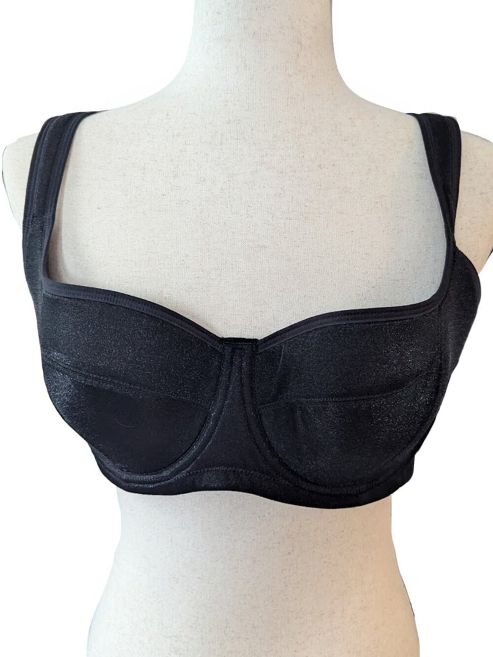 NWT HSIA Starry Night Lightly Lined Padded Balconette Bra in Black - Picture 3 of 11